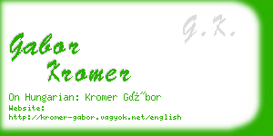 gabor kromer business card